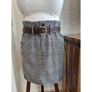 Jolt, Ruffle High waist, Houndstooth Pattern, Skirt With Pockets